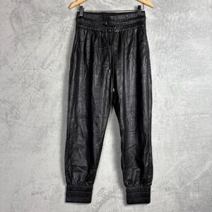 Dynamite Joggers Faux Leather Pants Elastic Waist Drawstring Cuffed Womens M